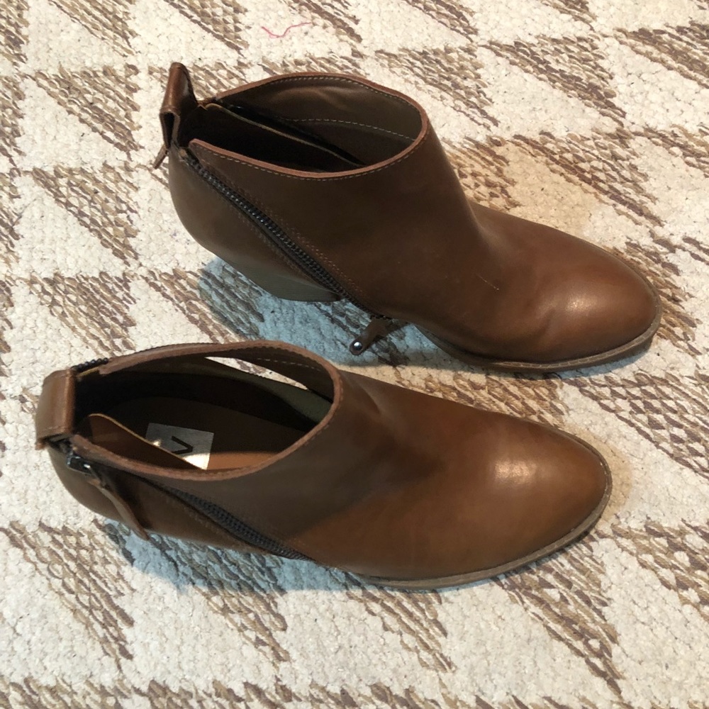 Brown heeled booties